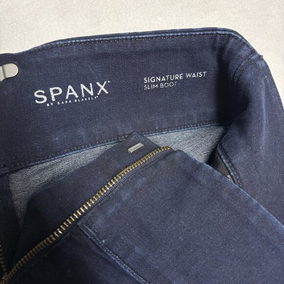 Spanx Signature Waist Slim Boot Dark Wash High Rise Jeans Size 28 - Picture 7 of 14